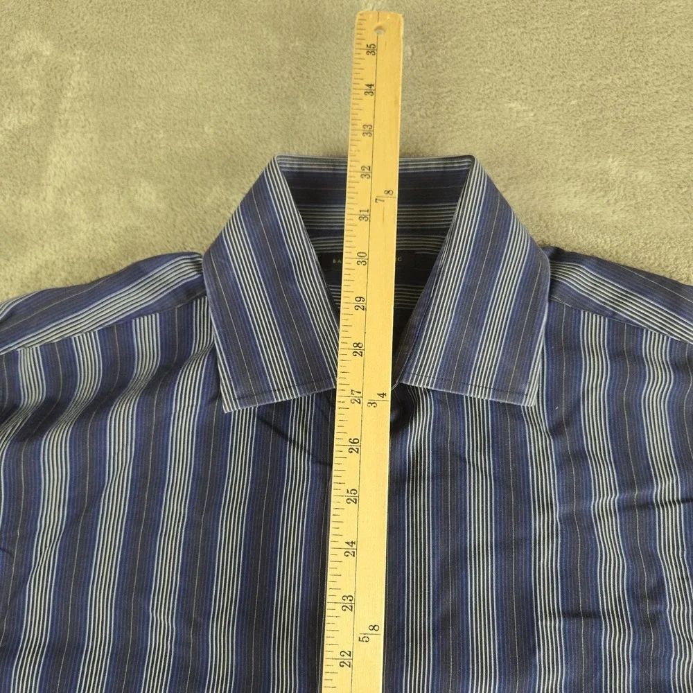 Vintage Banana Republic Shirt Mens Large 16/16.5 Blue Striped Flip Cuffs Career